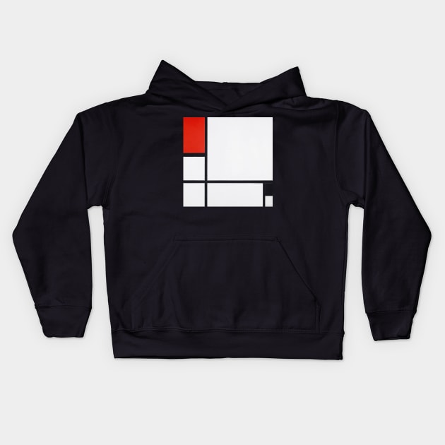 Composition No. I with red and black Kids Hoodie by MurellosArt